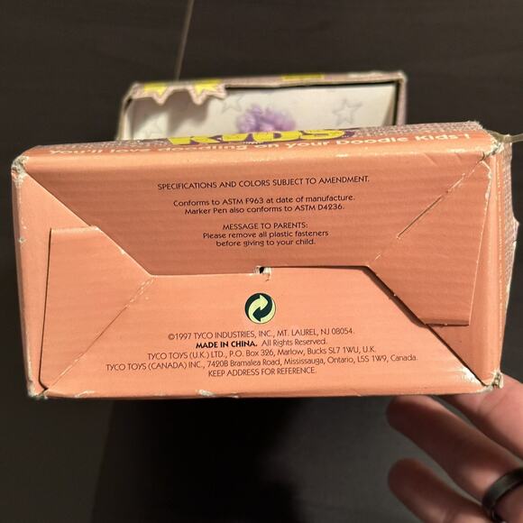 Vintage 1997 Tyco Doodle Kids Doll Plush Light Pink / Purple - Drawable! In Box - Picture 6 of 6